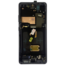 Дисплей с сенсорным экраном (модуль) Samsung G998 Galaxy S21 Ultra, черный с рамкой, оригинал