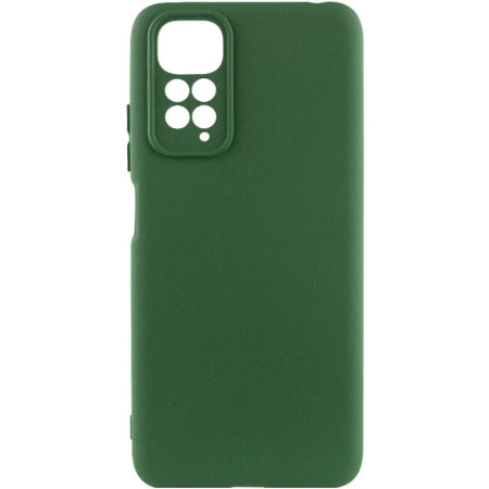 Чехол-силикон Getman Liquid Silk Full Camera Xiaomi Redmi Note 11 4G / Note 11S, темно-зеленый