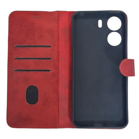 Чехол-книга Leather Folio Xiaomi Redmi 13C / Poco C65  Red (магнитная застежка)
