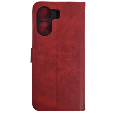 Чохол-книга Leather Folio Xiaomi Redmi 13C / Poco C65 Red (магнітна застібка)