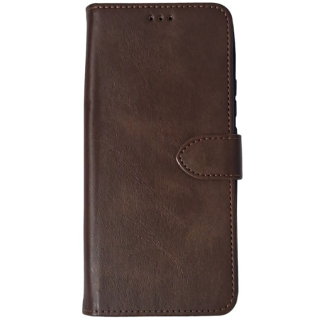 Чехол-книга Leather Folio Xiaomi Redmi Note 11 4G / Note 11S Broun (магнитная застежка)