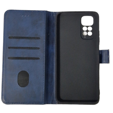Чехол-книга Leather Folio Xiaomi Redmi Note 11 4G / Note 11S Blue (магнитная застежка)