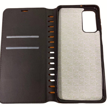 Чехол-книга Leather Folio Samsung M52 черный (Класс А)