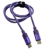 Кабель USB-C Jokade JA031 SHUWU Type-C to Type-C (PD100W) Smart Power-Off fast charging data cable (5A/1.2m) фіолетовий
