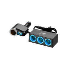 Автомобильный разветвитель Olesson 1527 1USB/3 гнезда прикуривателя (12V/24V)