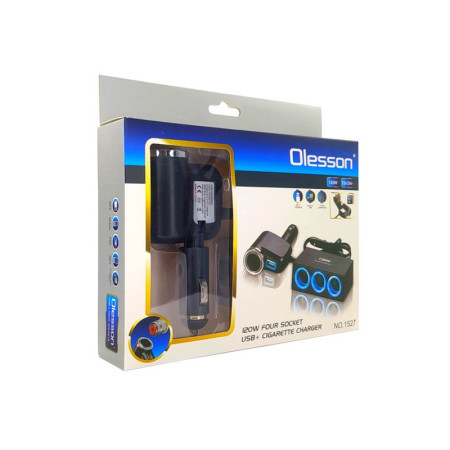 Автомобильный разветвитель Olesson 1527 1USB/3 гнезда прикуривателя (12V/24V)