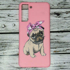 Чехол-силикон Case Art (с микрофиброй) Samsung S21 розовый