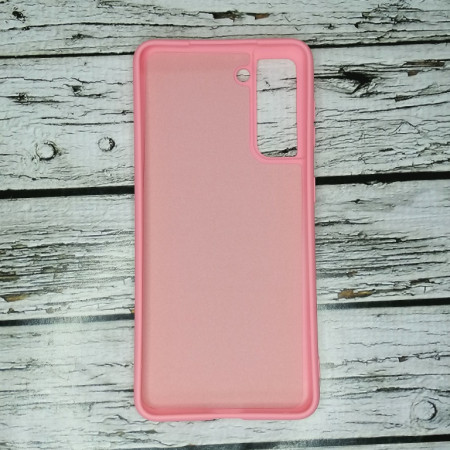 Чехол-силикон Case Art (с микрофиброй) Samsung S21 розовый