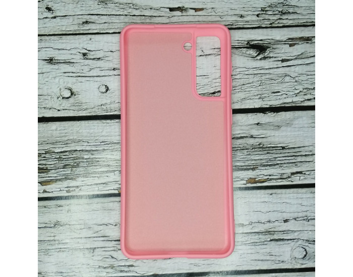 Чохол-силікон Case Art (с мікрофіброю) Samsung S21 Рожевий