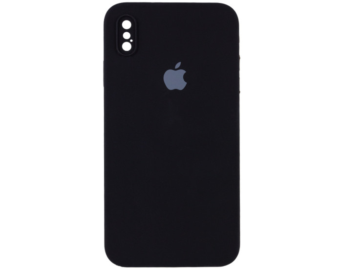 Чехол-силикон оригинал Square Cover Soft Matte Full Camera iPhone X/XS, Black