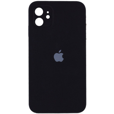 Чехол-силикон оригинал Square Cover Soft Matte Full Camera iPhone 12 Black (Класс B)