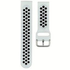 Ремешок Sport Soft Touch перфорация Xiaomi Amazfit / Samsung 20mm белый с черным