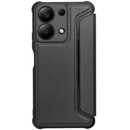 Чехол-книга Getman Razor Carbon Xiaomi Redmi Note 13 Pro 4G / Poco M6 Pro 4G черный
