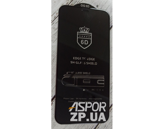 Защитное стекло 6D Premium Black Edition iPhone 12 Mini (Черное)