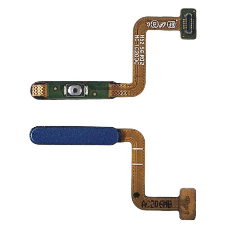 Шлейф для Samsung M526, Galaxy M52/M52 5G с кнопкой включения, сканер отпечатка пальца, (Touch ID), синий, оригинал (Класс B)
