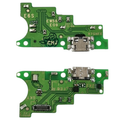 Шлейф для Motorola XT2053-1-2-3 Moto E6s 2020, конектора зарядки, мікрофона, з компонентами, Copy