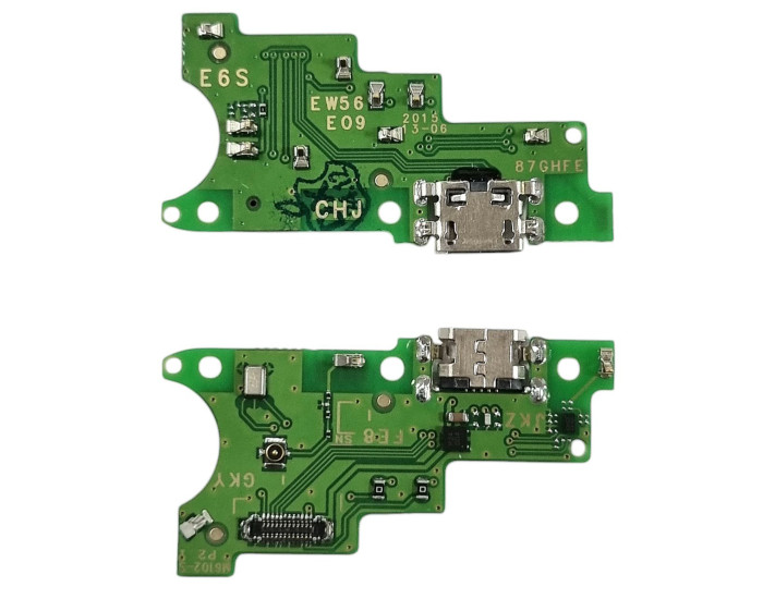 Шлейф для Motorola XT2053-1-2-3 Moto E6s 2020, конектора зарядки, мікрофона, з компонентами, Copy
