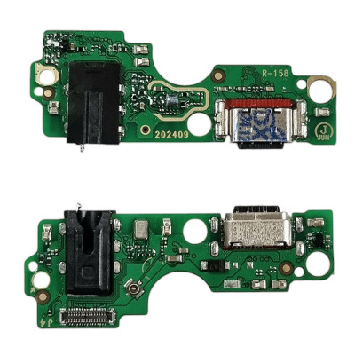 Шлейф для Infinix Smart 8, конектора зарядки, мікрофона, з компонентами, Copy
