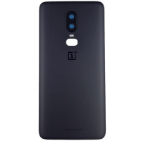 Задня кришка для OnePlus 6, чорна, з склом камери, оригінал