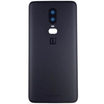Задня кришка для OnePlus 6, чорна, з склом камери, оригінал