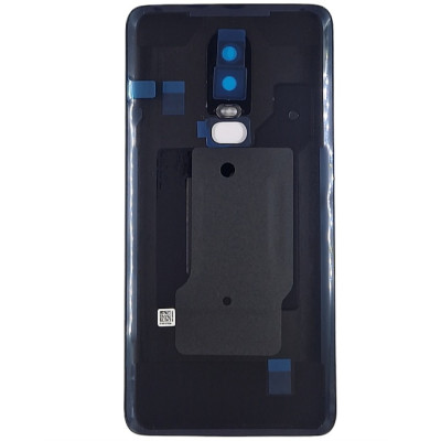Задня кришка для OnePlus 6, чорна, з склом камери, оригінал