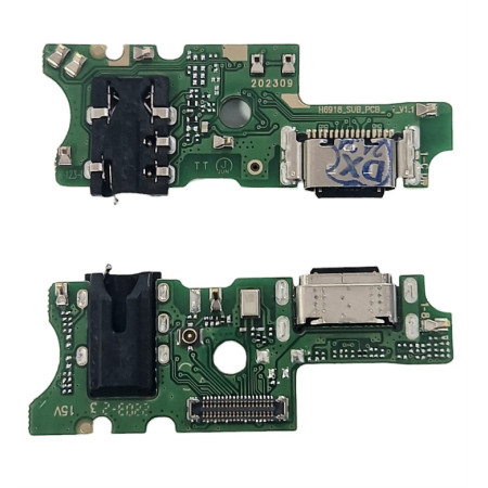 Шлейф для Tecno Spark 9 Pro (KH7n), коннектора зарядки, микрофона, с компонентами, High Copy