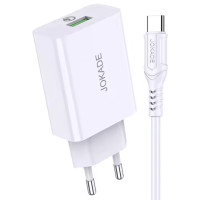 Сетевое зарядное устройство Jokade JB050 ZHUOTU (QC3.0 18W)+ USB кабель Type-C Белый