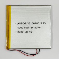 Аккумулятор универсальный внутренний, 3,5*100*100мм 4000 mAh