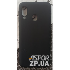 Чехол-силикон Smtt (с микрофиброй) Samsung A20E/A202 черный
