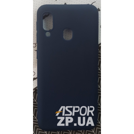 Чехол-силикон Smtt (с микрофиброй) Samsung A20E/A202 синий