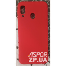 Чехол-силикон Smtt (с микрофиброй) Samsung A20E/A202 красный