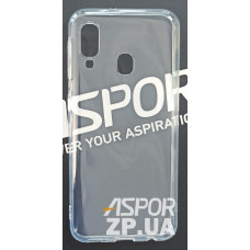 Чехол-силикон Smtt (с микрофиброй) Samsung A20E/A202 прозрачный