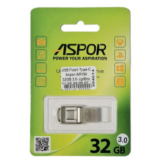 Флешка USB 3.0 Aspor Type-C 32GB AR104, серебристая
