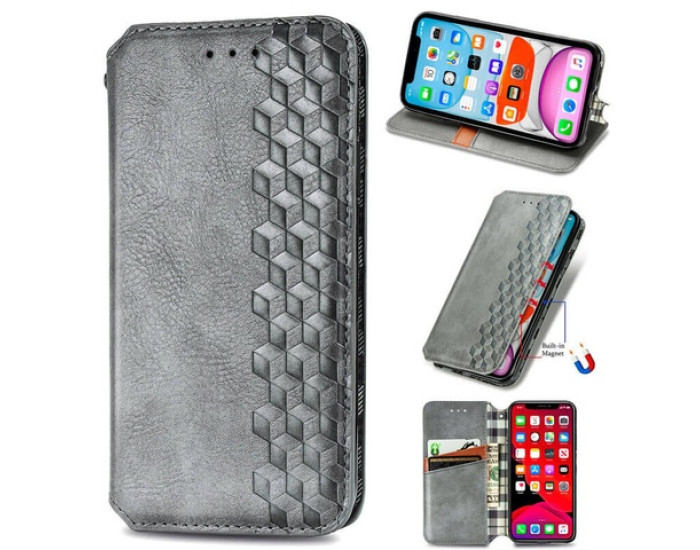Чохол-книга Getman Cubic Xiaomi Redmi 13C 4G/5G / Poco C65, Сірий