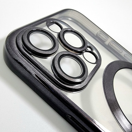 Чехол-силикон Shining Camera MagSafe iPhone 13 Pro Max Black (Класс B)