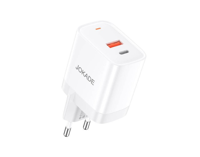 Мережеве зарядний пристрій Jokade JB081 GUANGFENG (PD30W+QC3.0) (USB-A+USB-C) Білий