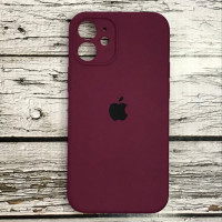 Чехол-силикон оригинал Soft Matte Full Camera iPhone 12 Mini Бордовый