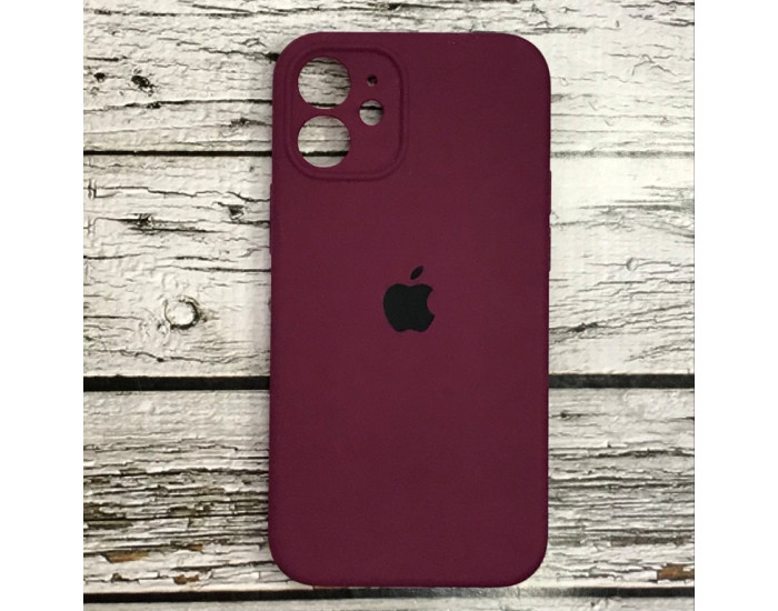 Чехол-силикон оригинал Soft Matte Full Camera iPhone 12 Mini Бордовый