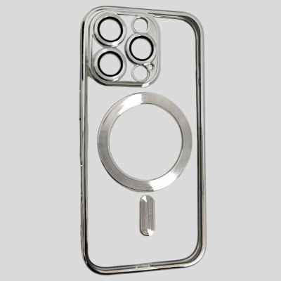 Чехол-силикон Shining Camera MagSafe iPhone 13 Pro Max Серебряный