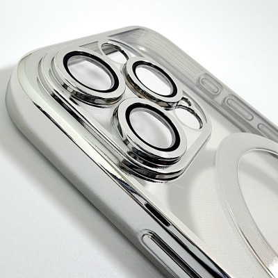 Чехол-силикон Shining Camera MagSafe iPhone 13 Pro Max Серебряный