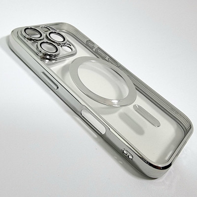 Чехол-силикон Shining Camera MagSafe iPhone 13 Pro Max Серебряный