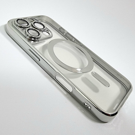 Чехол-силикон Shining Camera MagSafe iPhone 13 Pro Max Серебряный
