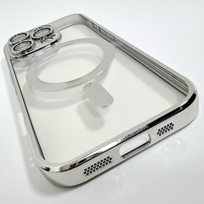 Чехол-силикон Shining Camera MagSafe iPhone 13 Pro Max Серебряный