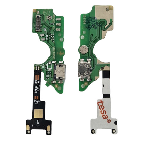 Шлейф для Tecno Pop 2F B1F, коннектора зарядки, микрофона, с компонентами, High Copy