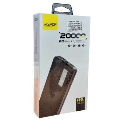 Портативная батарея Aspor A399 PD 20000mAh (QC3.0 / 74Wh) черный