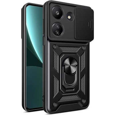 Чехол-Ударопрочный Camshield Serge Ring Xiaomi Redmi 13C / Poco C65, Черный