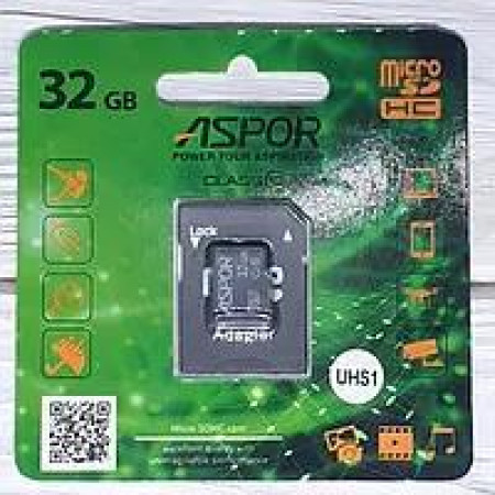 Карта памяти Aspor MicroSDHC 32GB UHS-I (Class 10) + SD adapter