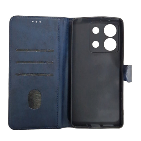Чехол-книга Leather Folio New Xiaomi Redmi Note 13 4G, синий