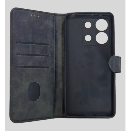 Чехол-книга Leather Folio New Xiaomi Redmi Note 13 4G, Черный