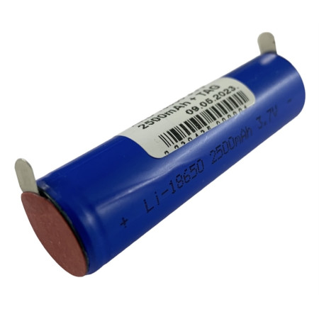Аккумулятор универсальный внутренний, 18650 3.7V 2500mAh + TAG (под пайку)